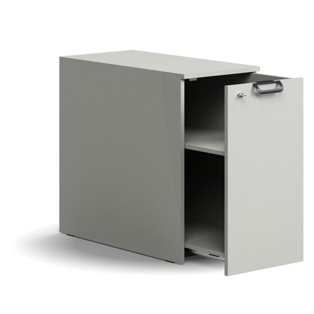 Seitenschrank QBUS rechts, abschließbar, 740x400x800 mm, hellgrau