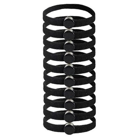 10 st Elastiska Hårband med Knäppning lämpliga för Tjockt Hår Naturligt Lockigt Hår och Flätor Kopplingsbart Hårrep, A