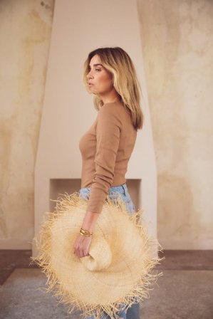 CAMILLA PIHL - Petronella Rib Boatneck - Camel SizeS