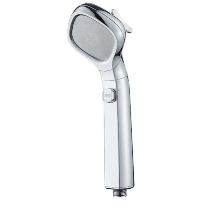 4-gears trykforøgende bruser 4 vandindstillinger med 1 klik 1 knap til at stoppe vand(sølv)