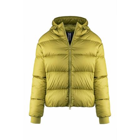 BomBoogie, Short Down Jacket in Bright Nylon - Java Puffy Down Jacket Żółty, Kobieta, Rozmiar: XL