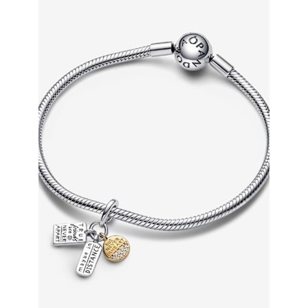 Pandora - Venskab Triple Dangle Charm - Sterlingsølv, 14k guldbelægning