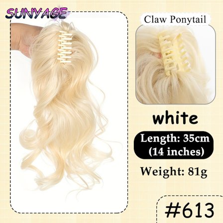 SUNYAGE synteettinen aaltoileva poninhäntäpidennys hiuslisäke Lyhyt kihara kynsinen poninhäntä naisille Lämmönkestävä poninhäntäklipsi väärennös