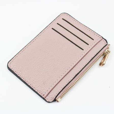 Kortholder med lynlås, Mini Business Wallet, PINK