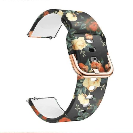 20 mm:n kuvioitu silikoninen kellon ranneke Samsung Galaxy Watch Active -kelloon, tappisoljellinen kellon ranneke