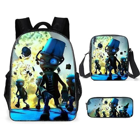 Plants Vs. Zombies 3 kpl Set Lasten Reppuja Peli Oheislaite Tyttö Pojat Reppu Koulureput Sarjakuva Kindergarten Rucksack Lahja