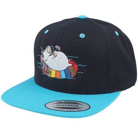 Iconic - Svart snapback Keps - Summer Unicorn Black/Teal Snapback @ Hatstore