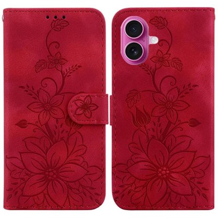 iPhone 17 Skal läderfodral med Lily Prägling