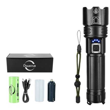 Kraftig LED Lommelykt USB Oppladbar Lommelykt Lys Høy Power Lommelykt Taktisk Lantern Lang Shot Hand Lampe