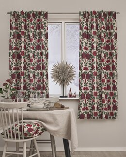 Julgardin Lillemor med tryckt motiv 2-pack Linne - 115x170 cm - Jul - Linea