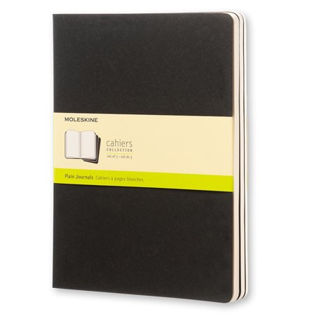 Moleskine Cahier XL Notebook Black Plain