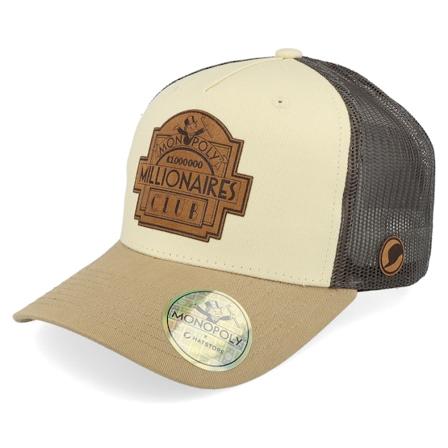 Monopoly - Béžová trucker Kšiltovka - Millionaires Club Engraved Brown/Khaki Trucker @ Hatstore