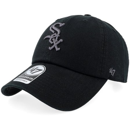 47 Brand - Chicago White Sox Clean Up Black Dad Cap Unconstructed Black Cap - MLB @ Hatstore