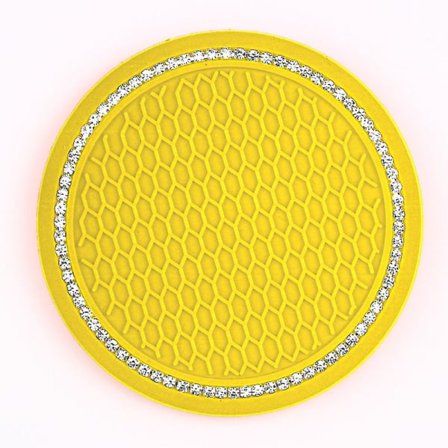 360 graders roterande bilmugghållare multifunktionell dubbelfäste biltillbehör halkskydd gul