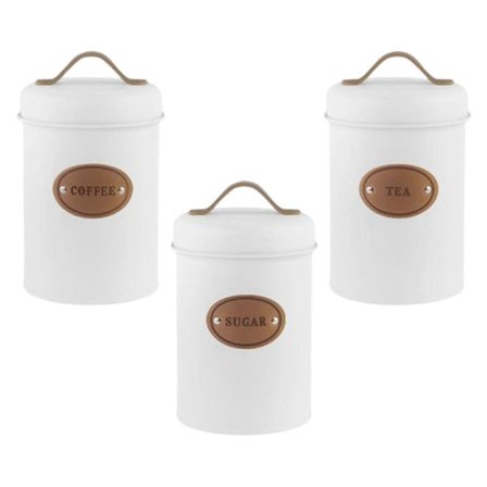 Matförvaringsburkar Metall Kryddförvaringsburk Vit
