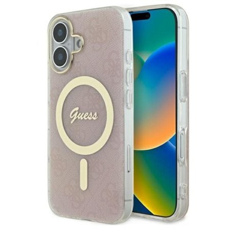 Guess IML 4G MagSafe iPhone 16 Plus-etui - Pink