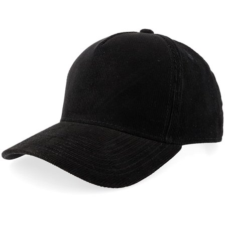 Equip - Svart adjustable Keps - Black Corduroy A-frame Adjustable @ Hatstore