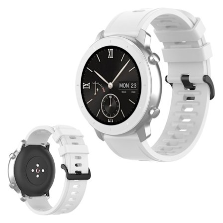 Amazfit GTR 42mm / GTS klockarmband i silikon - Vit