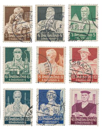 Tyske Rige 1934 - MICHEL 556-564 - Stemplet