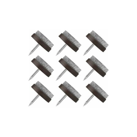 Stolskydd att spika fast, 20 st möbelglidare, 17 mm runda buffertar för stolsben (brun)