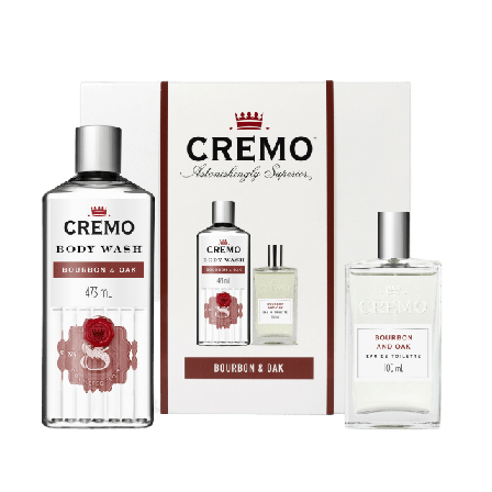 Cremo Bourbon & Oak Gift Set For Men Presentaskar Herr 473 ml + 100