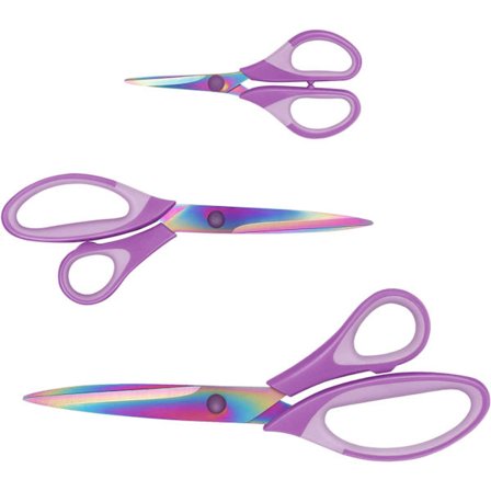 3 Par Purpur Multi-Purpose Titanium Sakssett med Myk DXGHC