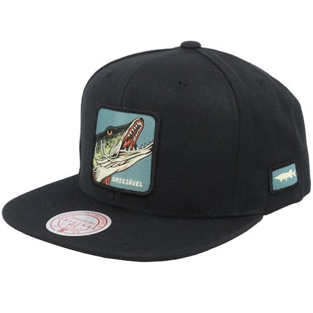 Skillfish - Black - snapback - Cap - Grisjävel Patch Black Snapback - Hatstore