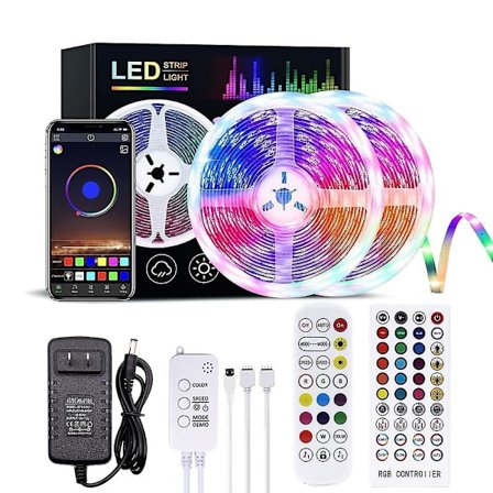 65,6ft 20m Smart RGB LED-lysstrimler Bluetooth Musik Synkronisering Farve