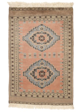 Pakistan Buchara 2Ply Teppich 62X97 Braun/Orange Wolle, Pakistan Carpetvista