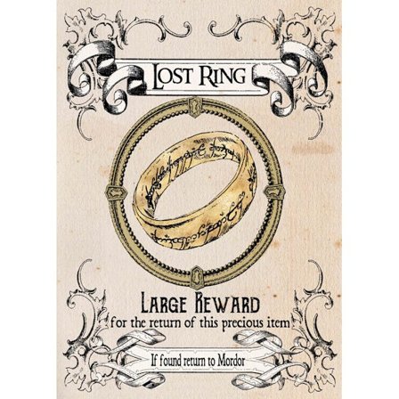 A3 Print - Lord of the rings - Lost Ring, Large Reward