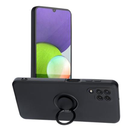 Forcell Silikon Skal Med Ringhållare Samsung Galaxy A22 4g Svart