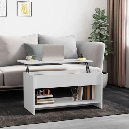 Vidaxl Soffbord Vit 102x50x52,5 Cm Konstruerat Trä Vit