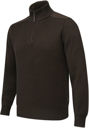 Beretta Dover Half Zip Tech Sweater Brown Bark & Moss