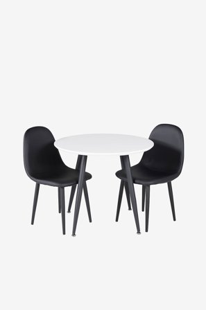 Venture Home - Barnmöbelgrupp Pia matbord och 2st Penally matstolar - Svart - Barnebord - Fra Homeroom