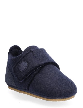 Marlin Felt Home Shoe Navy Wheat