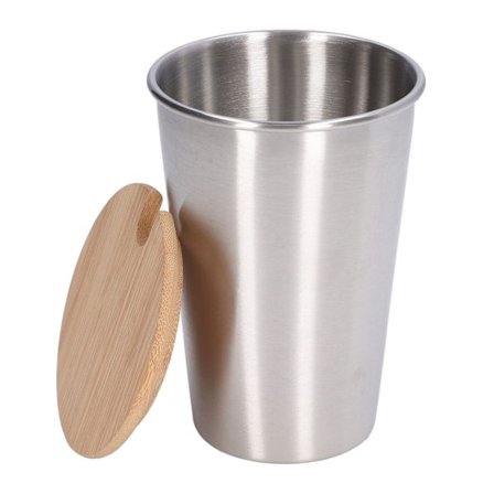 500 ml:n ruostumattomasta teräksestä valmistettu olutkannu kannella, ulkokäyttöön tarkoitettu juomakuppi juhliin