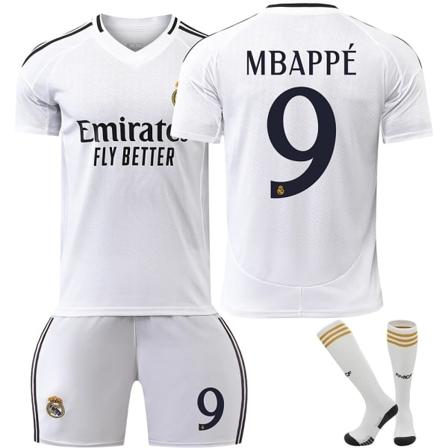 24-25 Real Madrid Mbappe 9 Hjemme Fodboldtrøjer Ny Sæson Seneste Fodboldtrøjer Til Voksne Og Børn Fodbold Voksen M(170-175cm) Adult M(170-175cm)