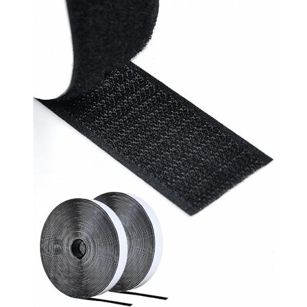 ING Krog og løkke selvklæbende 20mmx10m Velcro klæbende krog og løkke tape ekstra stærk slidstærk dobbeltsidet velcro stærk dobbeltsidet sort