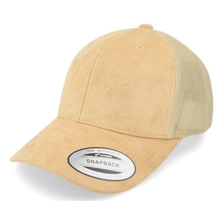 Yupoong - Beige Caps - Khaki Suede Trucker @ Hatstore