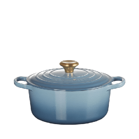 Le Creuset Rund Gryta Gjutjärn 24cm Chambray 4,2L Grytor Blå 4,2 L / 24 cm