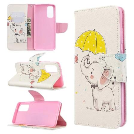 Plånboksfodral Samsung Galaxy S20 – Elefant med Paraply