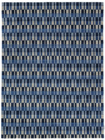 Tapis De Laine Denver Bleu Oeko-Tex