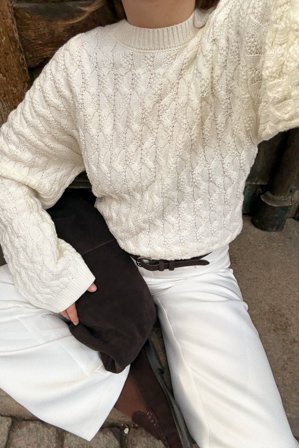 NA-KD Pull en maille torsadée - Pulls en maille torsadée - OffBlanc - XS (EU 32)