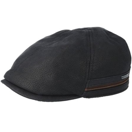 Stetson - Svart flatcap Keps - Duck Cap Cowhide Black Flat Cap @ Hatstore