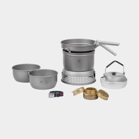 Stormkök / spritkök / stormkök Trangia (27-2 HA) 27 Small, 1000 W + 2 kittlar, 1 stekpanna & vindskydd i HA / hårdanodiserad aluminium + 1 kaffepanna