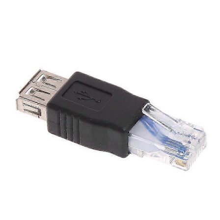 2 stk USB 2.0 Adapter Type A Hunn til RJ45 Hann Adapter Kontakt Konverter Plugg s202412121294
