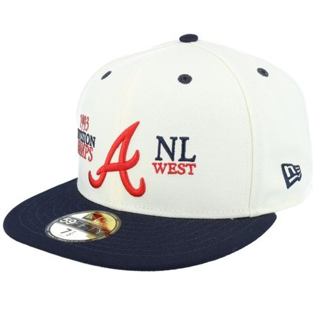 New Era - MLB Vit fitted Keps - Atlanta Braves MLB 93 Division 59FIFTY White/Navy Fitted @ Hatstore