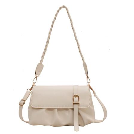 CDQ PU ny trendig mode messenger bag vår enkel casual creamy white