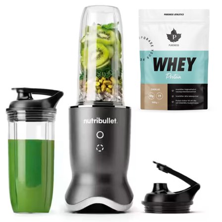 Nutribullet Ultra + NB1206DG henkilökohtainen tehosekoitin proteiinijauheella
