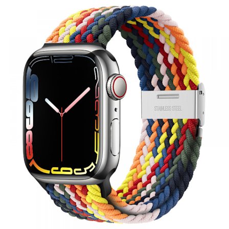 Elastisk flätad ögla för Apple Watch-armband 38 mm 40 mm 41 mm kvinnor/män, Solace Elastics Stretch Nylon Sport Strap armband för iWatch-band serie